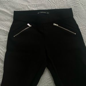 ZARA Black Leggings with Zipper Details